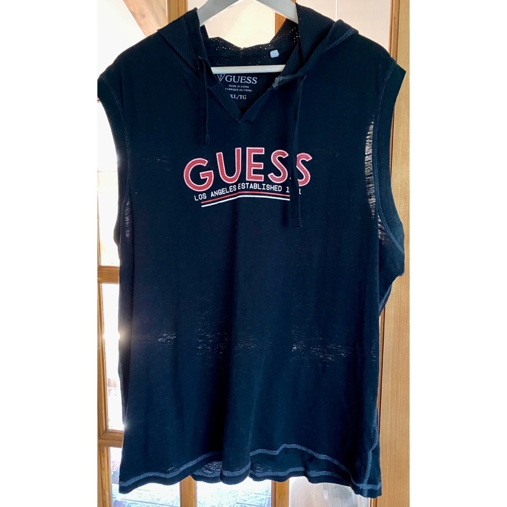 Mens Guess Hooded Tank Top